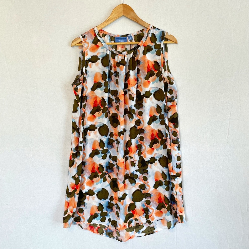 SIMPLY VERA Vera Wang Women's Medium Multicolor Abstract Floral Shift Dress
